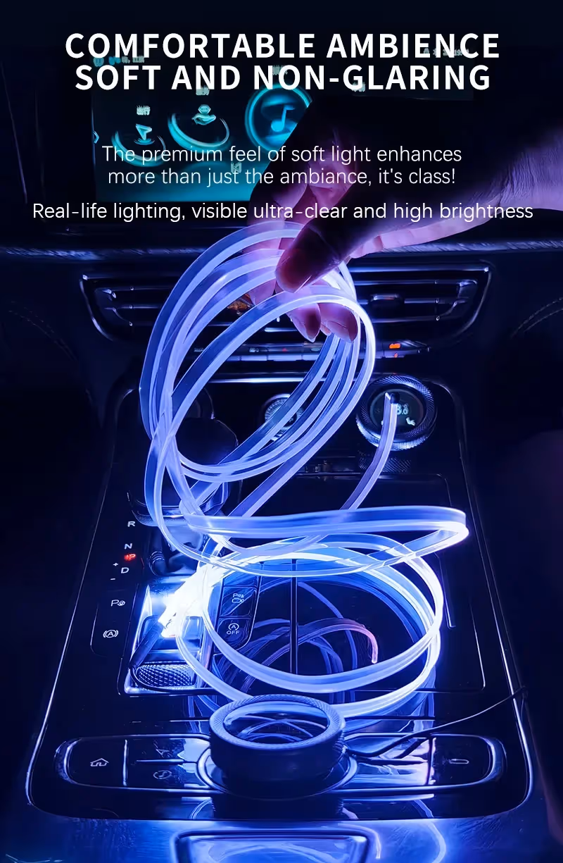 Car RGB fiber optic ambient light guide installation detail and trimming instructions