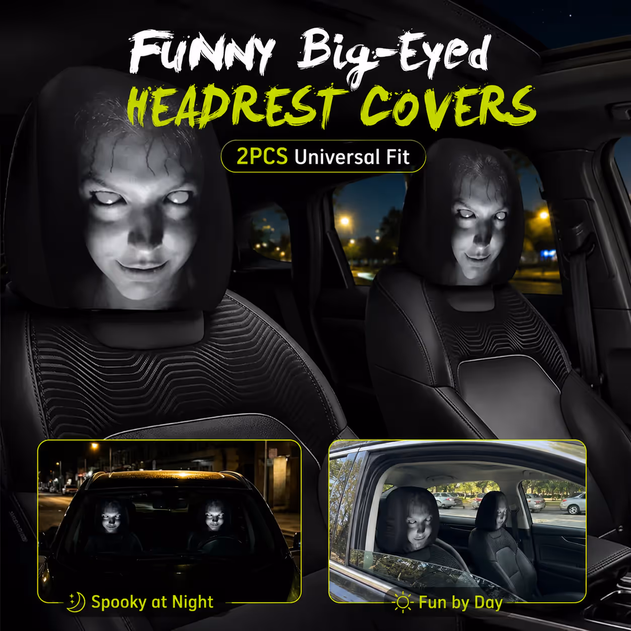 Funny cartoon design headrest covers